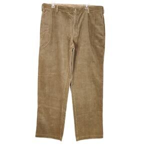 Woolrich Straight Leg Corduroy Pants High Waisted Beige Khaki Mens Size 38 x 32